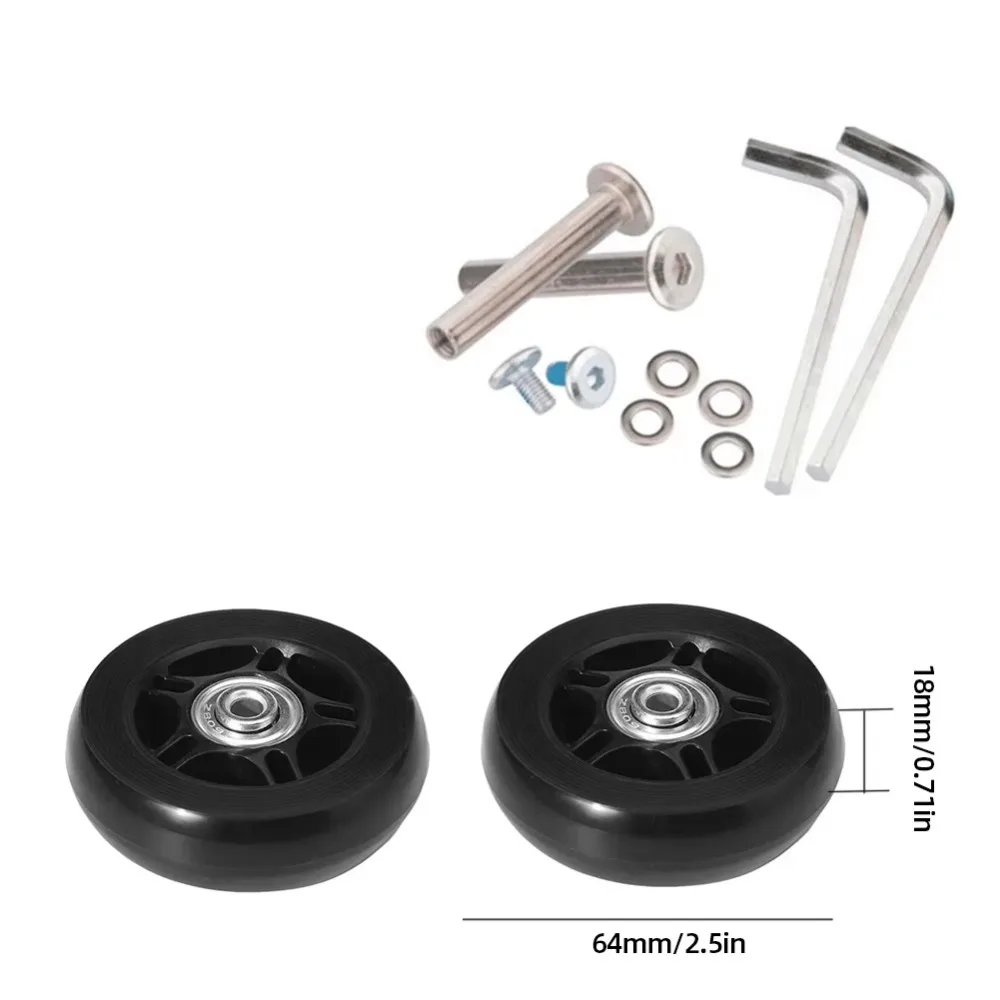 Ruote silenziose per bagagli da viaggio da 40-70 mm Kit di riparazione valigia flessibile e silenzioso Installazione semplice Forte carico