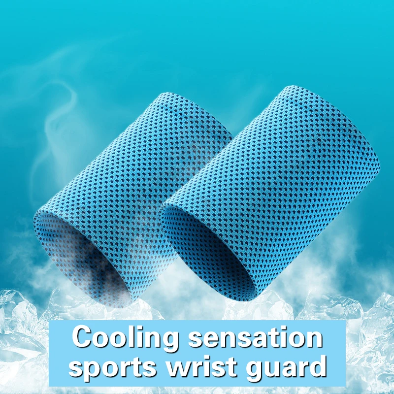 

1PCS Ice Cooling Wrist Brace Support Breathable Tennis Wristband Wrap Sport Sweatband For Gym Yoga Volleyball Hand Sweat Band