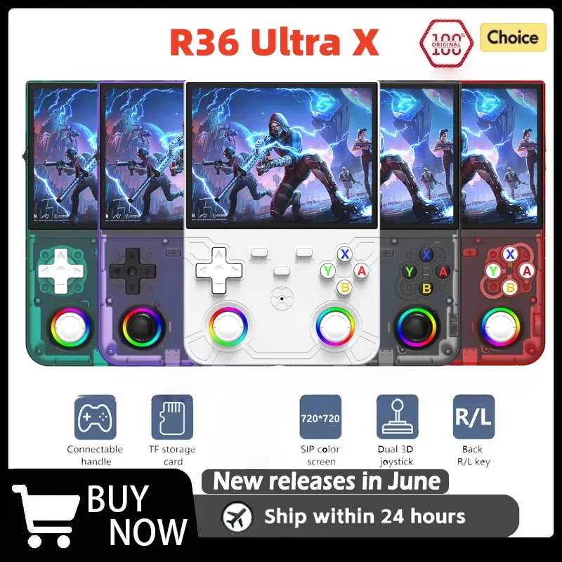 New R36 Ultra X Handheld Game Player WIFI 4.5 Inch IPS Screen Open Source Retro Video 64G/128G Memory Games