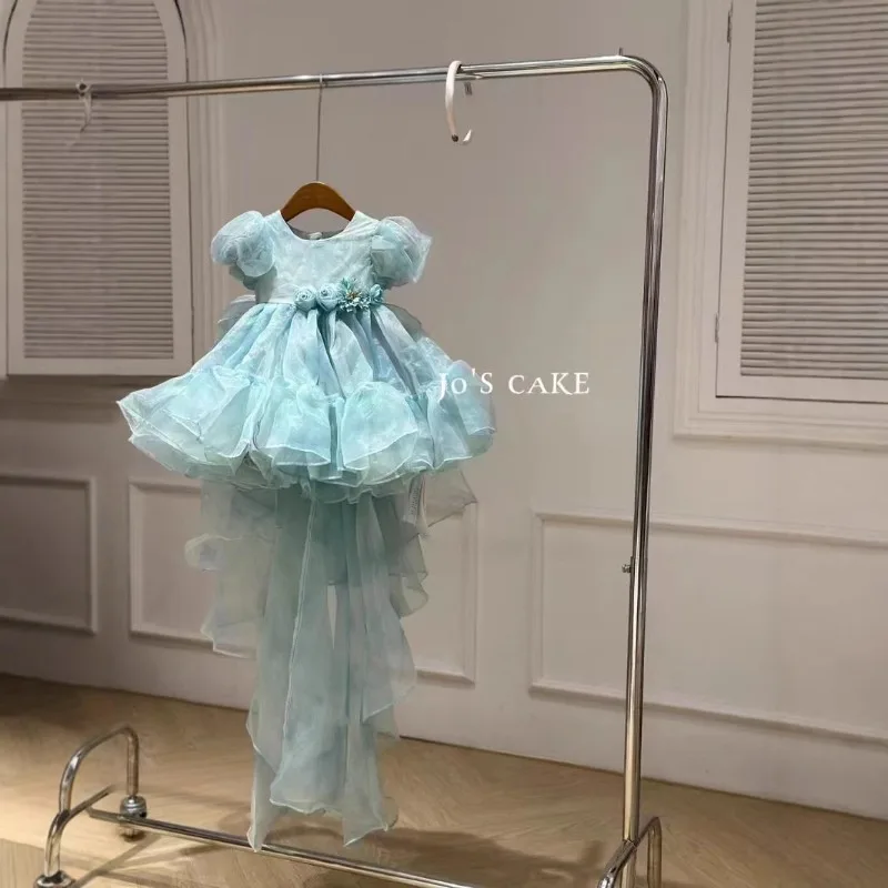 

Ins Handmade Summer High-end Birthday Princess Party Wedding Dress Children Host Piano Performance Dress Photography Clothing