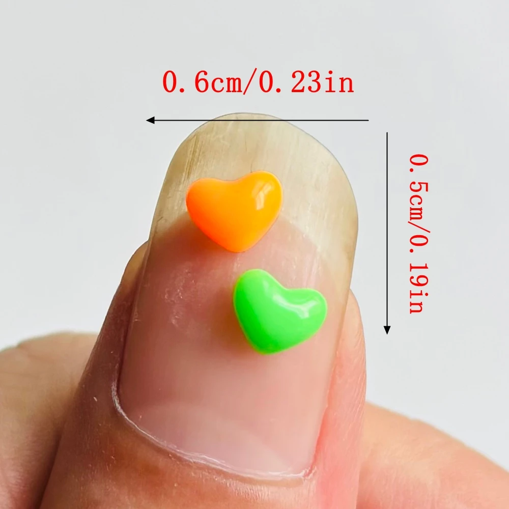 200 pieces of resin cute mini Valentine's Day mixed color peach heart series art nail DIY scrapbook decoration accessories A136