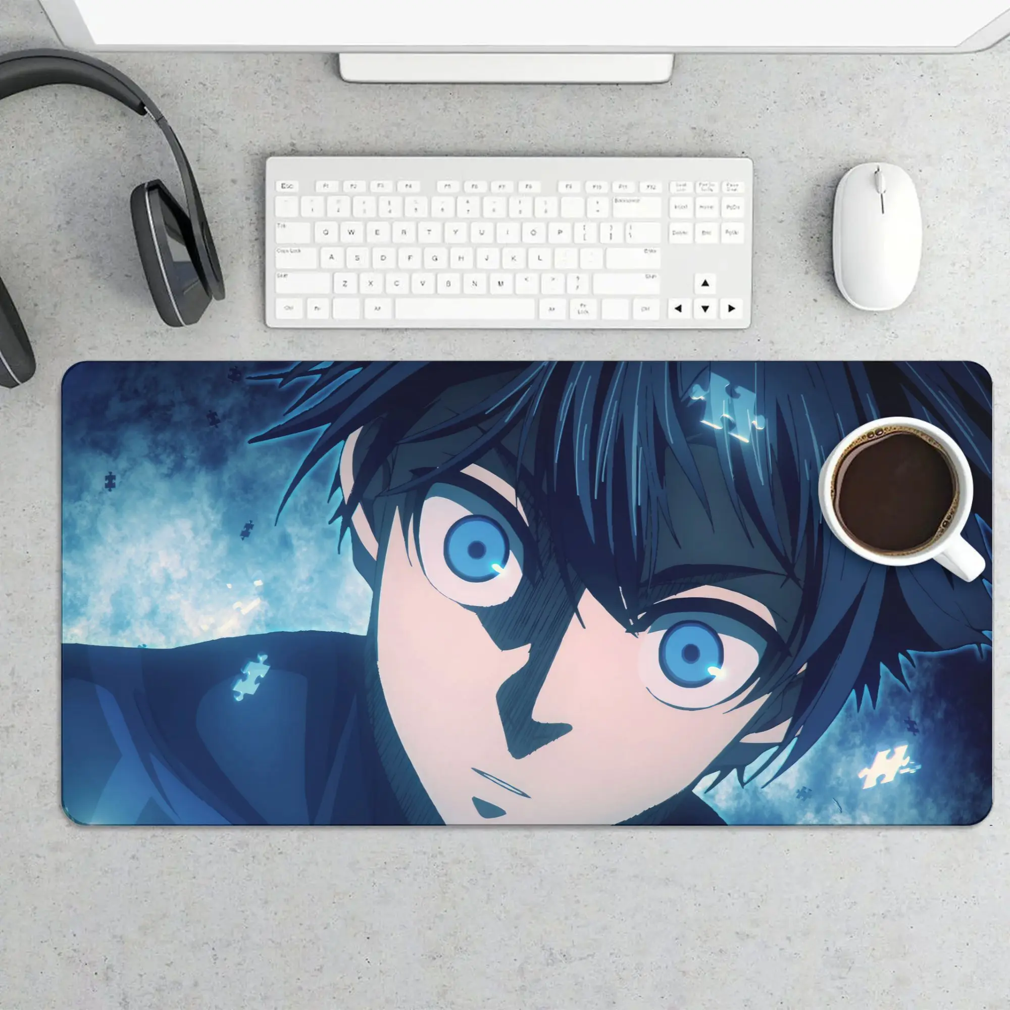Anime Mouse Pad Large 15.7 X 31.5 In, Blue Lock Mouse Pad Pc Mouse Pads with Premium Textured Mousepad with Non-Slip Base