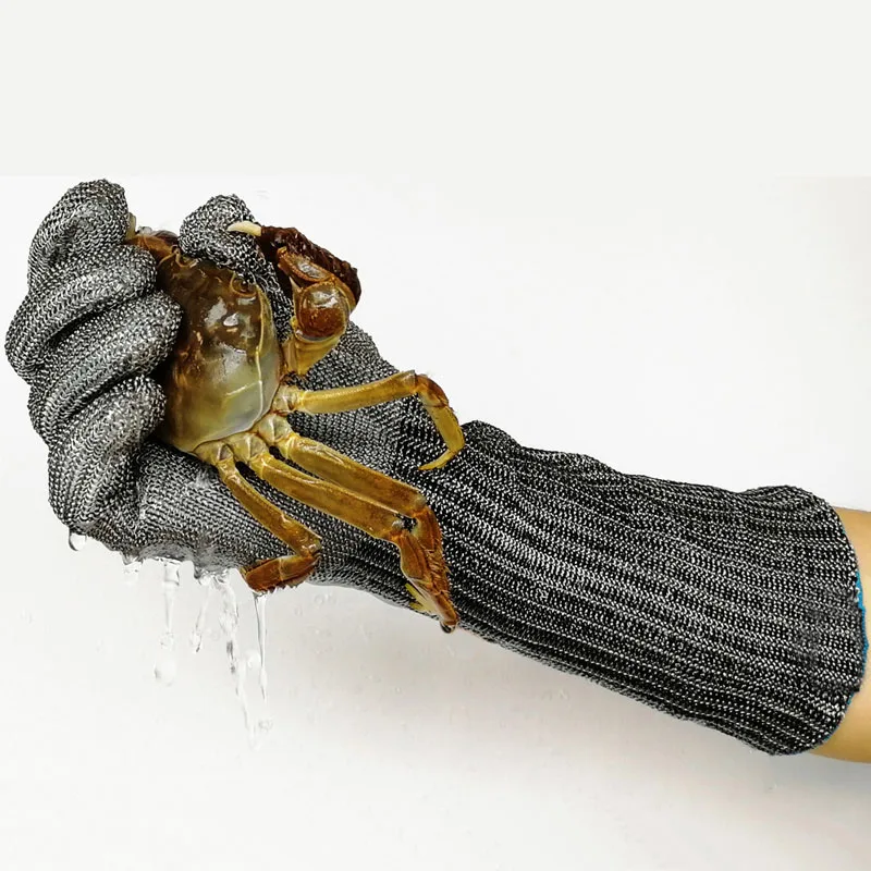 1pc Anti-cutting Gloves 316L stainless steel Arm guard Stab-resistant Protective Gloves for catch crabs fish seafood cut meat