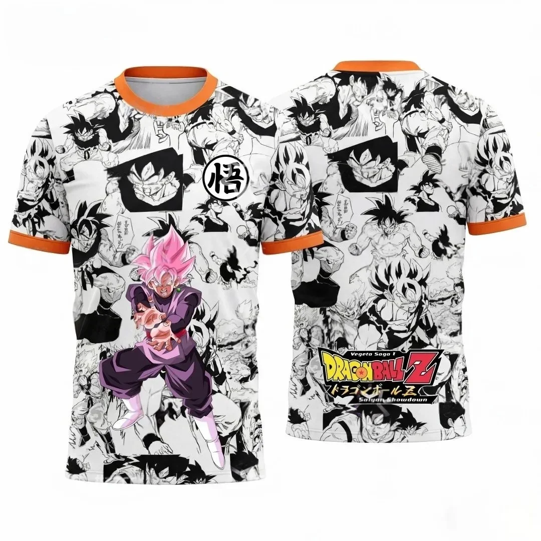 2026 Dragon Ball Comic Pattern Dragon Ball Printed Football Suit Sports Quick drying Men's T-shirt Children's Millennium Edition