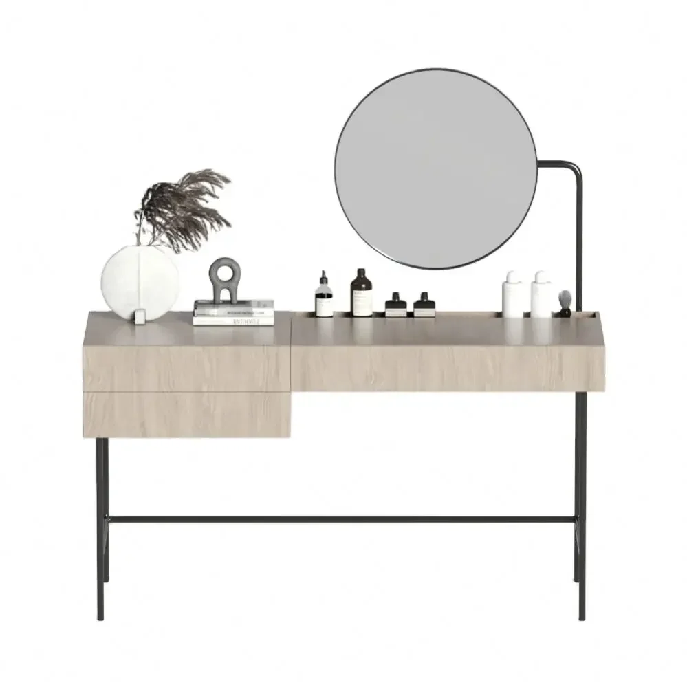 Professional House Furniture Manufacturer Modern Bedroom Bathroom Dresser with Mirror and LED Lights