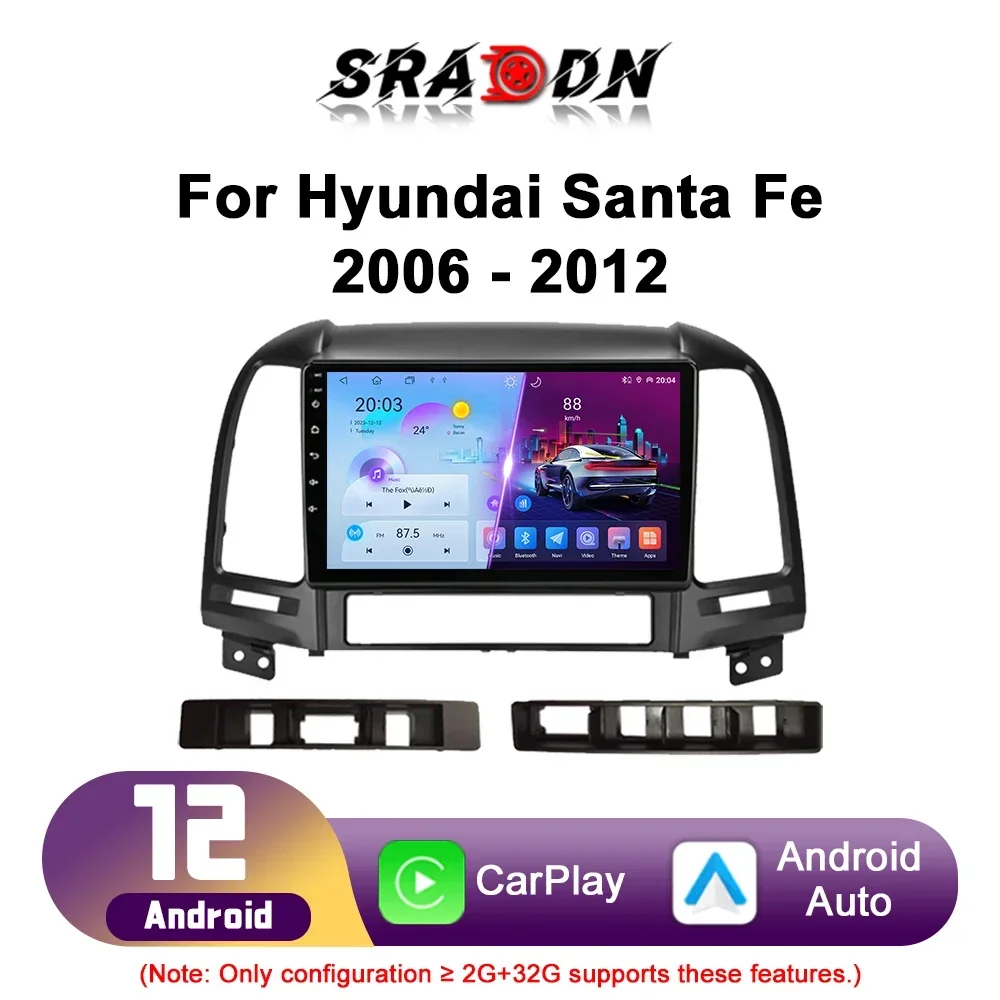 

Для Hyundai Santa Fe 2 2006 2007 2008 2009 2010 2011 2012 Android Car Radio Автомобильный Multimidia Видеоплеер GPS Навигация Carplay Сенсорный Экран Авто Стерео