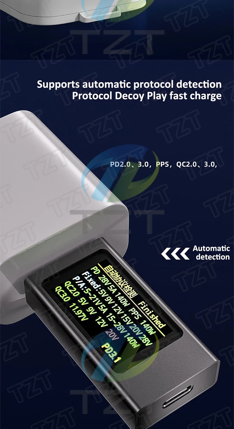 KWS-X1 Typ-C Strom- und Spannungsmonitor DC 4-30V 0-12A Leistungsmesser Tester PD Batteriekapazität Digitaler LCD-Anzeigemesser – Detail 3