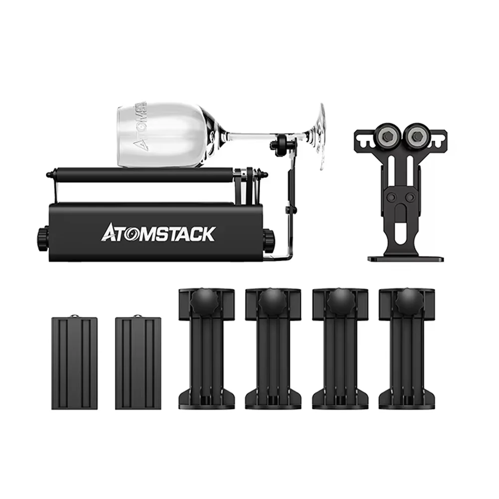 Atomstack R3 Pro Rotaty Roller With Separable Support for 95% CNC Laser Engraver for Extremely Long & Large Objects, Cylindrical