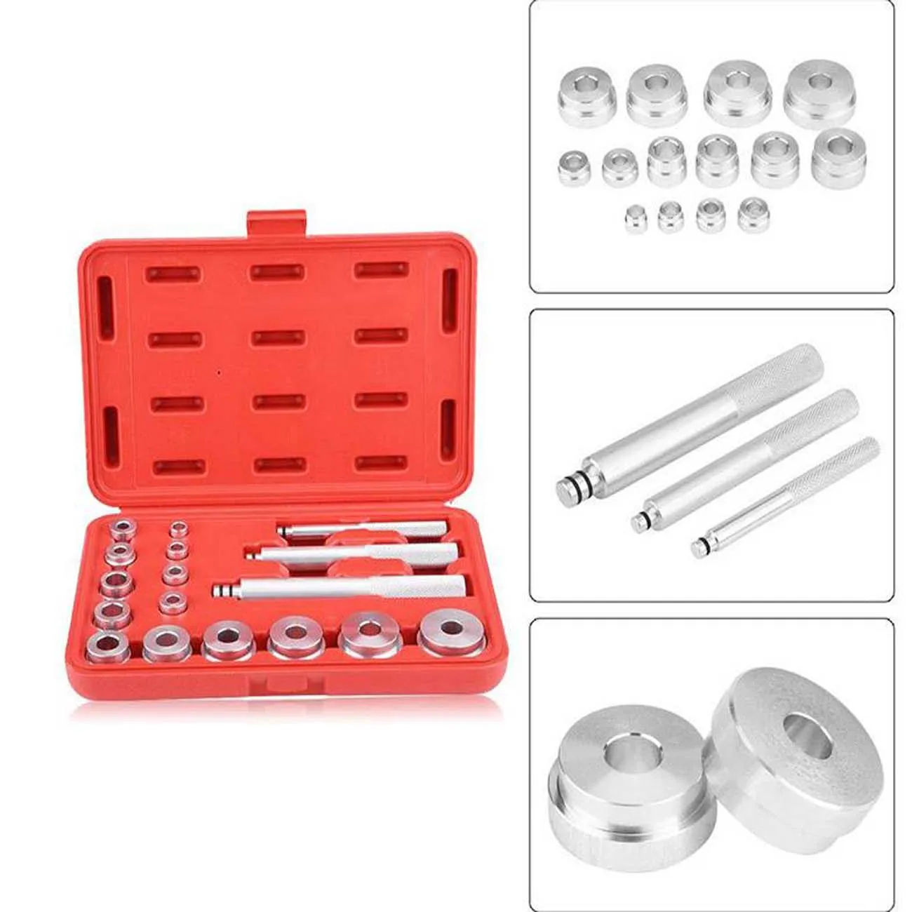 

17Pc Aluminium Wheel Bearing Race / Seal Bush Driver Set Garage Tool Kit w/Case