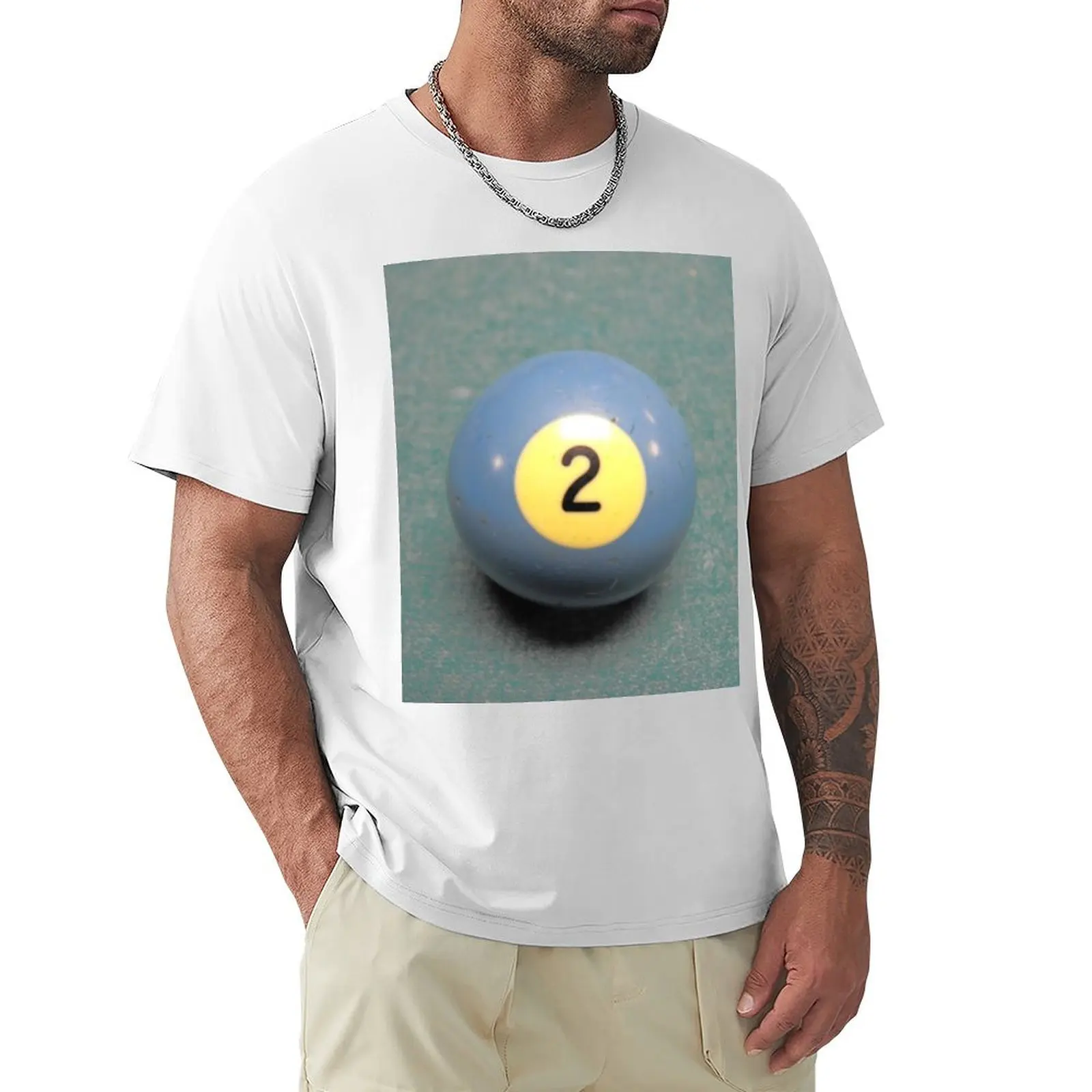 Number 2 - Numeric 2 Billiard Ball Photography T-shirt korean fashion graphics t shirts for men cotton