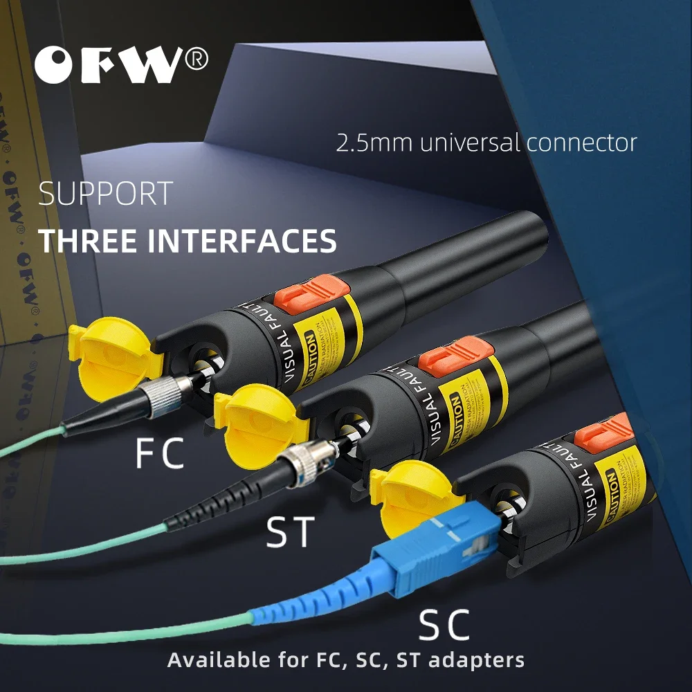 OFW 10/20/30MW FTTH Fiber Optic Tester Pen Type Red Optical Fiber Light Visual Fault Locator Optical Cable Tester 10~30MW