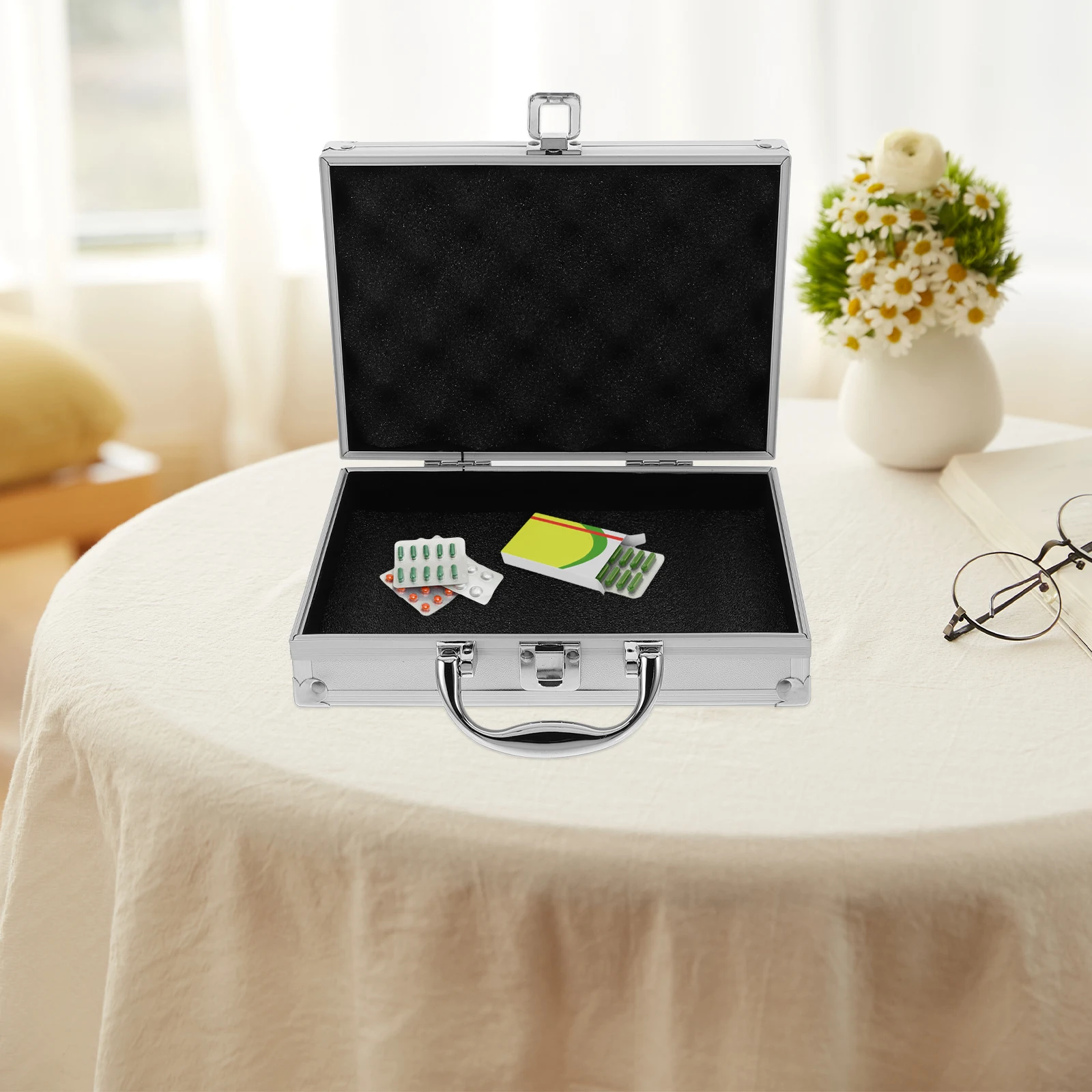 

Aluminum Alloy Toolbox Multi-functional Portable Handle Carrying Case Lightweight Metal Tool Storage Box for Small Accessories
