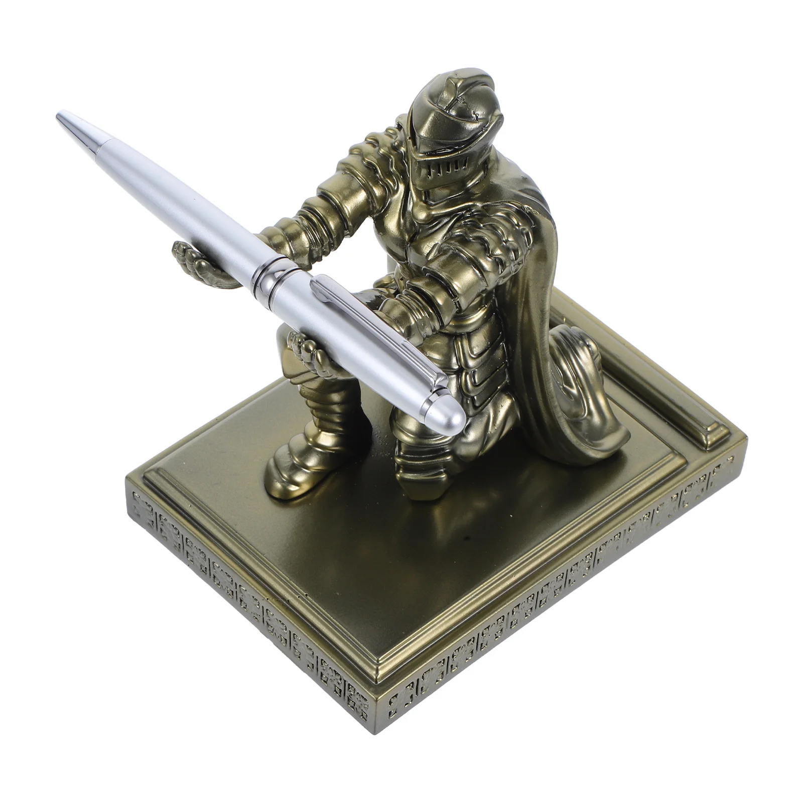 Soldier Pen Holder Stand for Desk Unique Funny Accessories Office Gadgets Knight