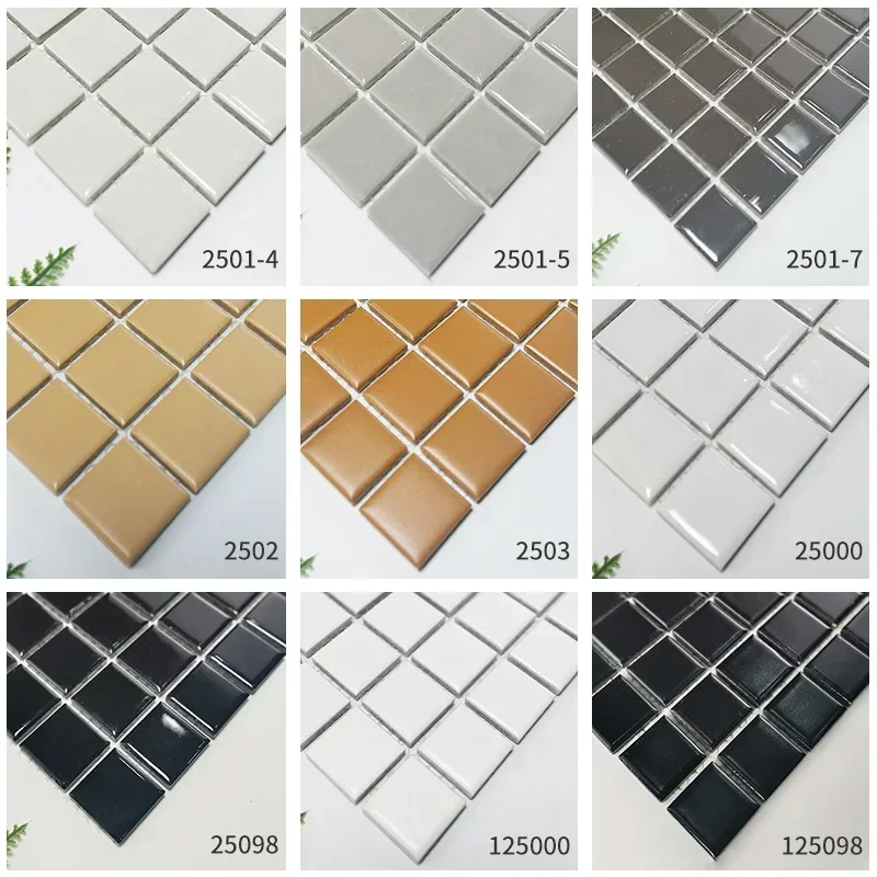 Ceramic Mosaic Floor Wall Tiles Classic Square Swimming Pool Bathroom Porcelain Background Decoration Kitchen Backsplash Shower