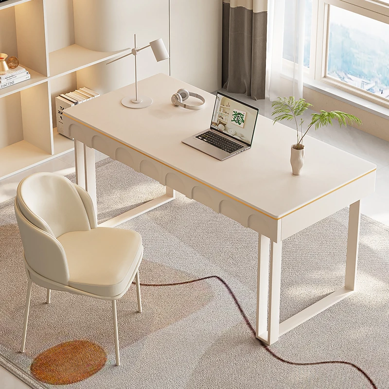 Slate desk light luxury modern simple cream style small apartment student desk home desktop computer desk