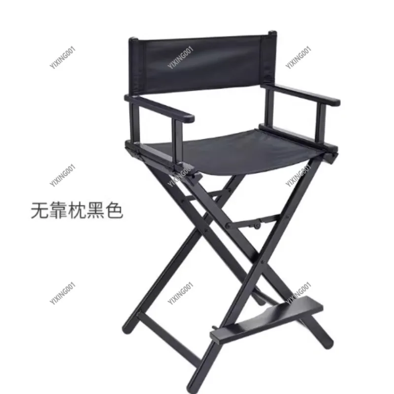Foldable Aluminum Alloy Makeup Director Chair Portable Headrest Stool for Outdoor Barber Styling