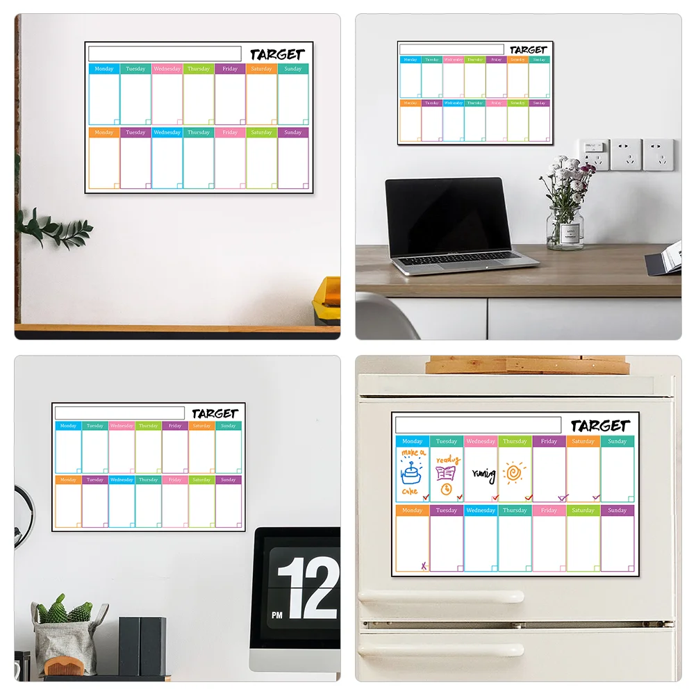 Calendário Criança Wall Stickers, White Board, Adhesive Notepads para Refrigerador PVC Frigorífico