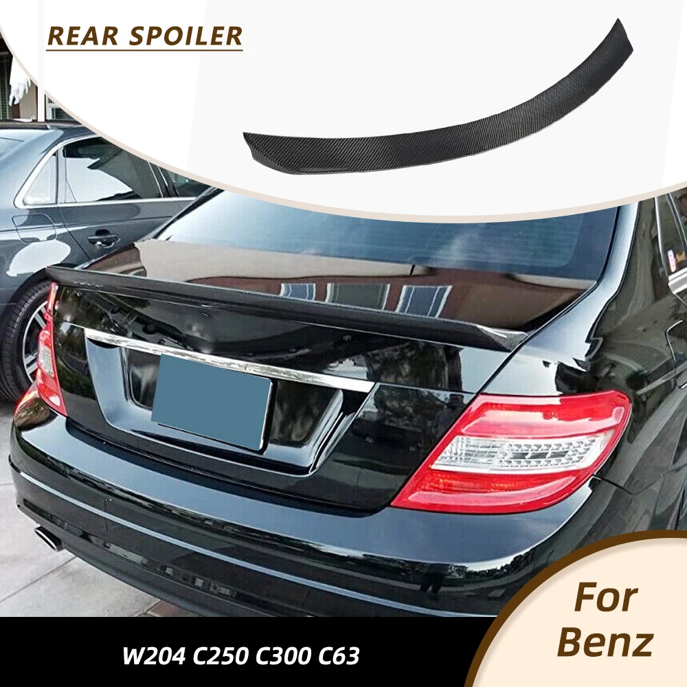 

Задний багажник автомобиля, гоночный спойлер, крыло для Mercedes-Benz W204 C180 C200 C250 C300 C63 AMG Sedan 2008-2014, углеродное волокно, FRP, черный