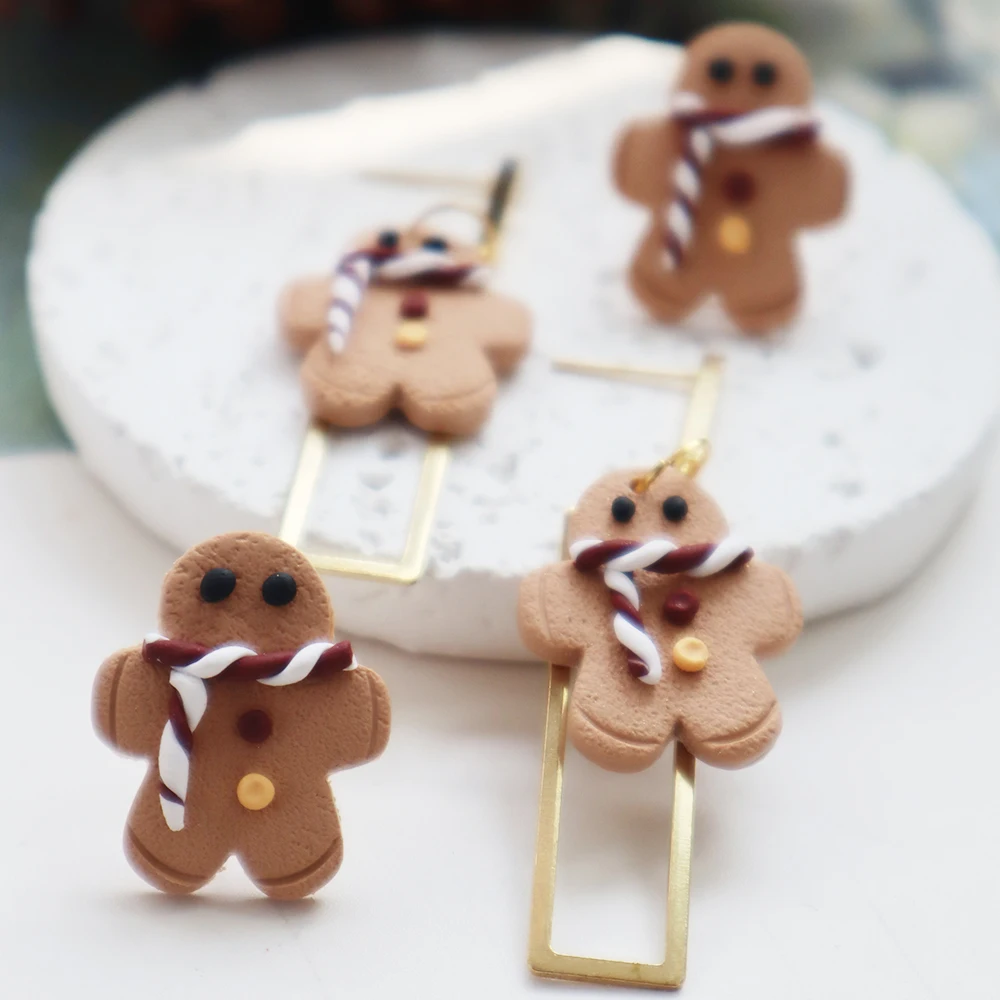 شجرة عيد الميلاد استرخى أقراط للنساء الفتيات عيد الميلاد الزنجبيل رجل قلادة القرط الوردي القلب مربط القرط هدايا مجوهرات #5