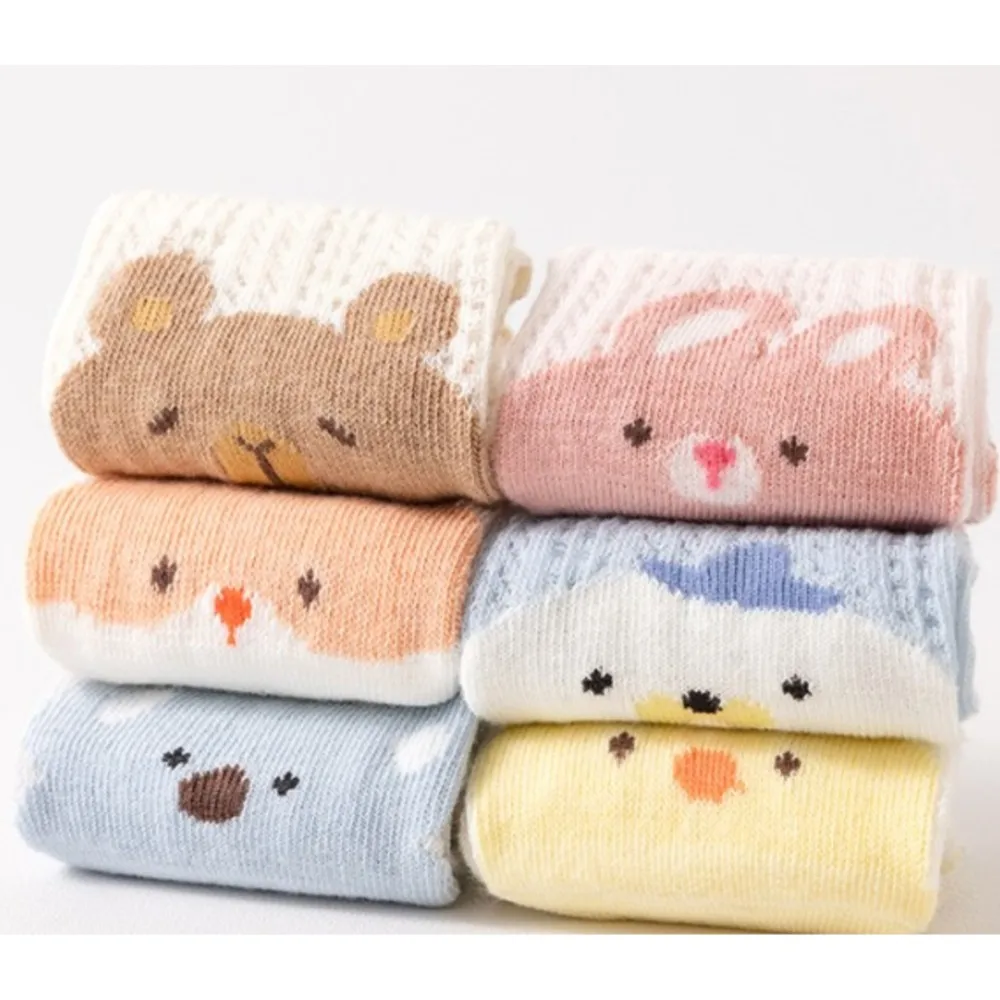 new born sock mid-calf floor socks for babies cartoon thin breathable mesh infant toddler gel anti-slip walking socks itens