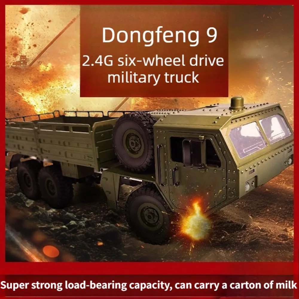 Dongfeng 9 Supergroßer Elektrischer RC-Truck Sechsradantrieb Elektrisches Offroad-Fahrzeug Spielzeug Militär-LKW-Modell