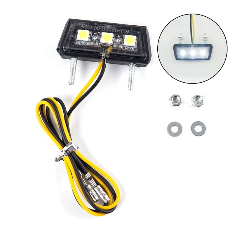 1pcs 12V Motorcycle License Plate LED Light Waterproof Motorcycle License Light