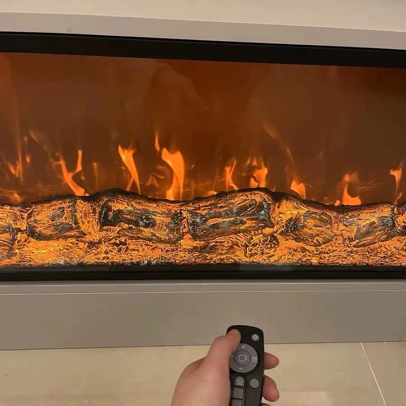 Cassette de chimenea eléctrica con control remoto, accesorio con efecto de llama 3d, 1200mm, para interior de una familia, chimenea decorativa independiente