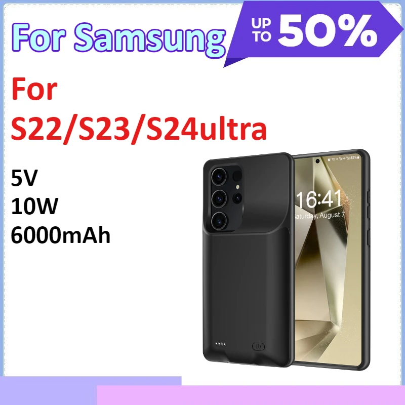 

6000mAh Battery Charger Power Case for Samsung S22/S23/S24 Ultra Charging Case PowerBank Slim