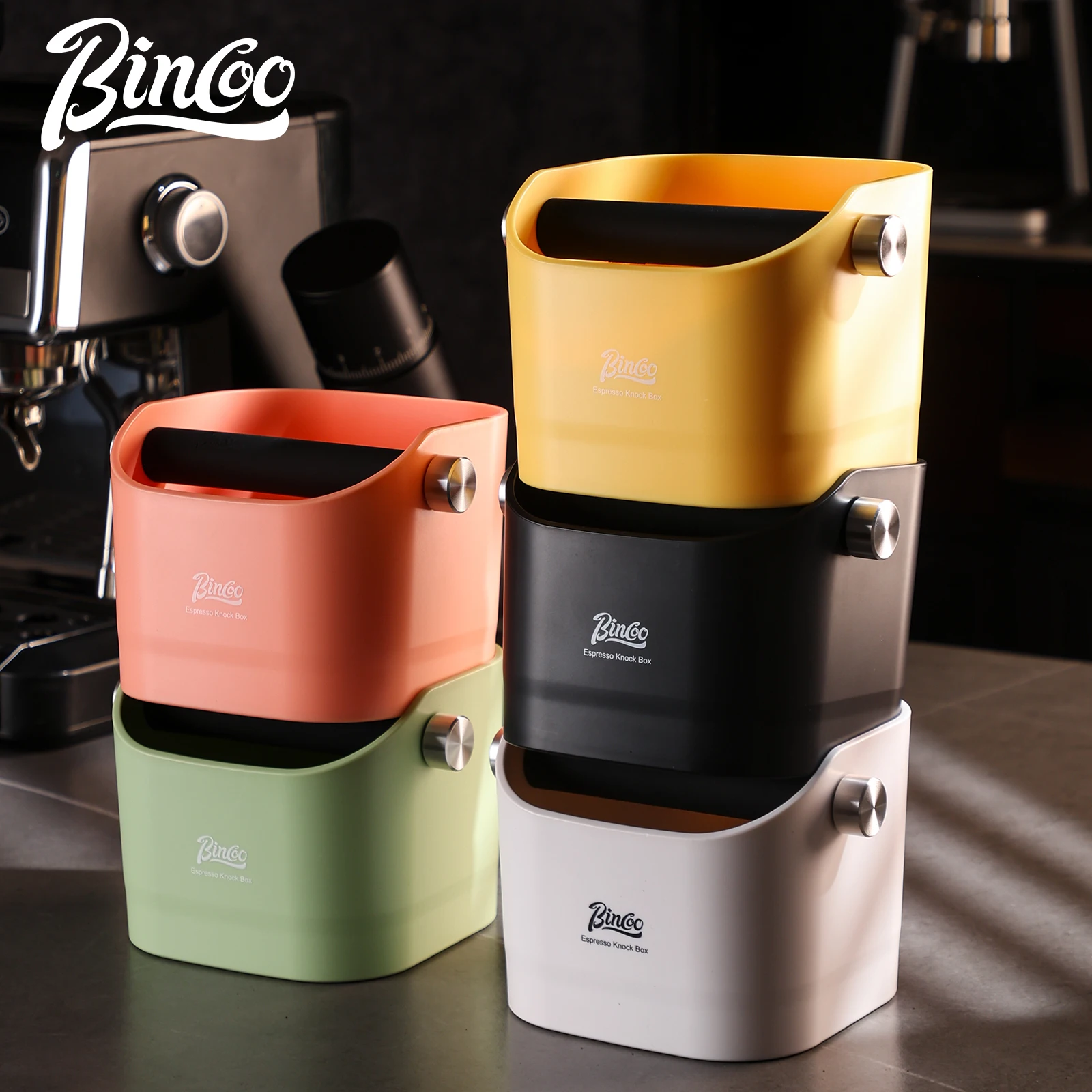 Bincoo Coffee Knock Box Espresso Grounds Container Dump Bin Bucket Anti Slip Powder Beveled Residue Barista Accessories