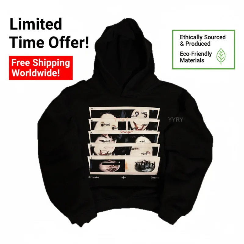 

Punk Print Hoodie Y2K Retro Streetwear Sweatshirt Jacket European Ins Funny Long Sleeve Pullover Casual Jacket Men Women New