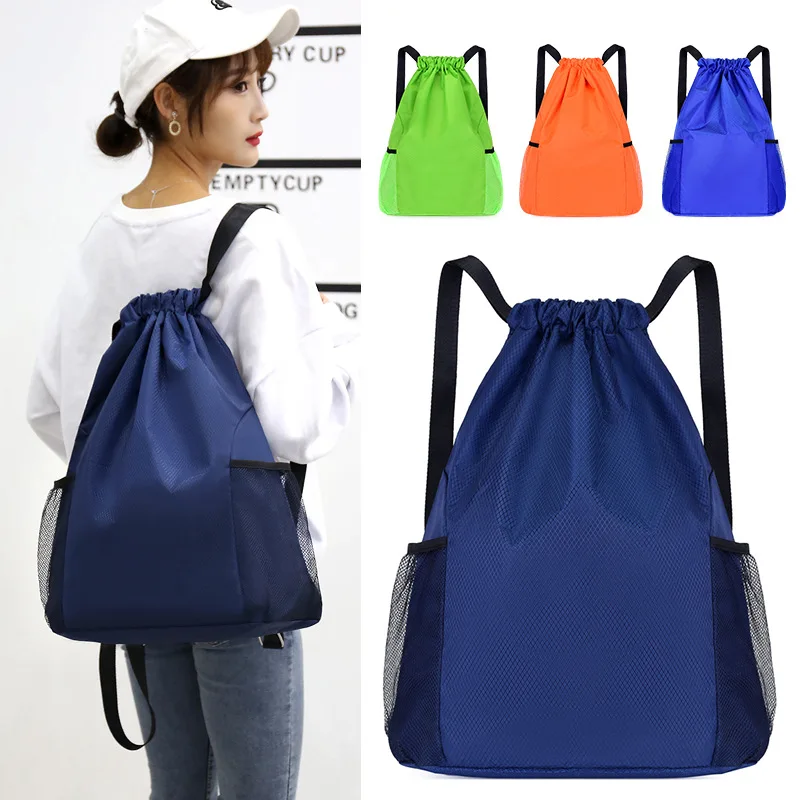 1pcs Backpack Basketball Bag Soccer Training Bag Drawstring Backpack Large Capacity Simple Drawstring Pocket