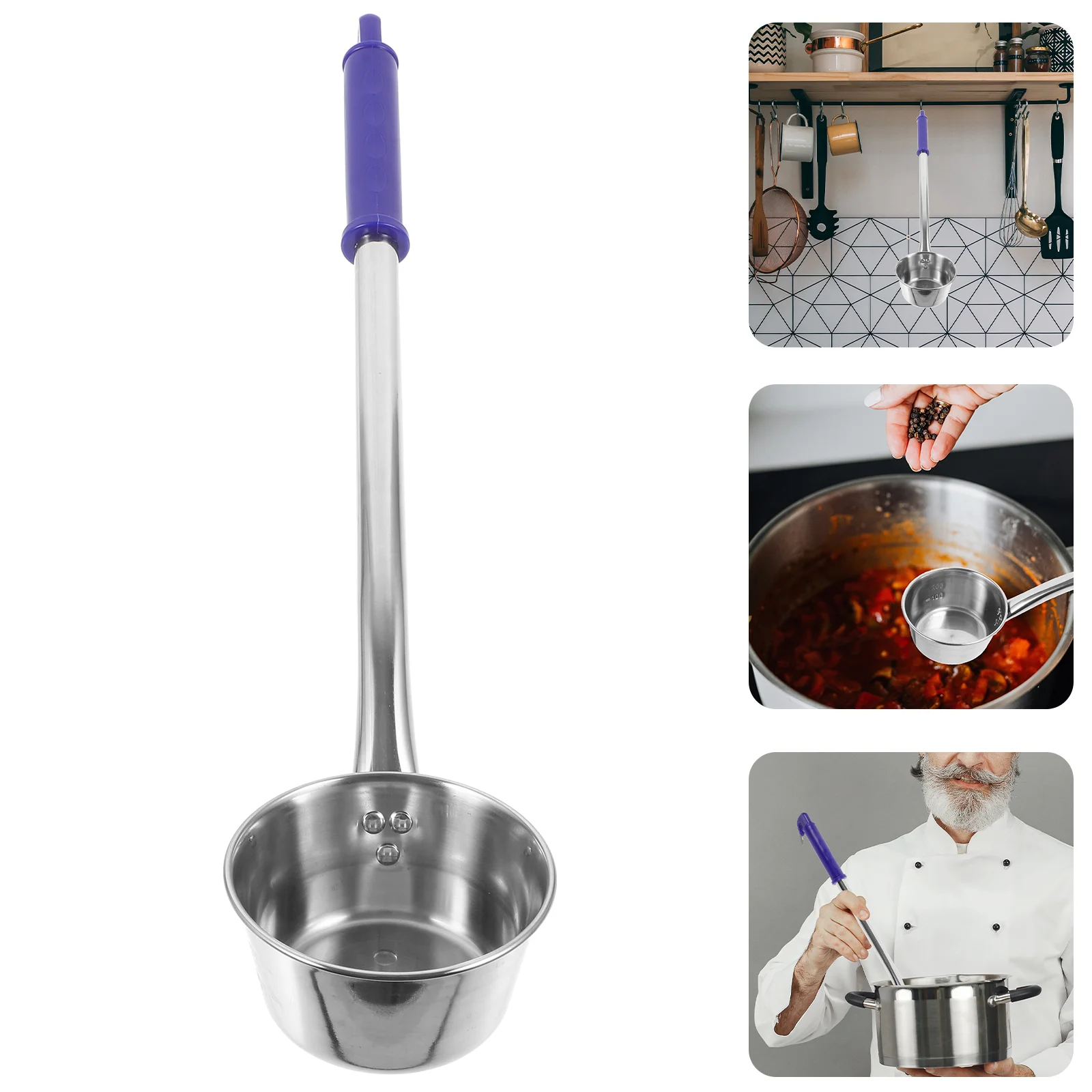 

Stainless Steel Ladle Long Handle Spoon Water Spoon Soup Scoop Garden Watering Ladle metal ladle kitchen water ladle