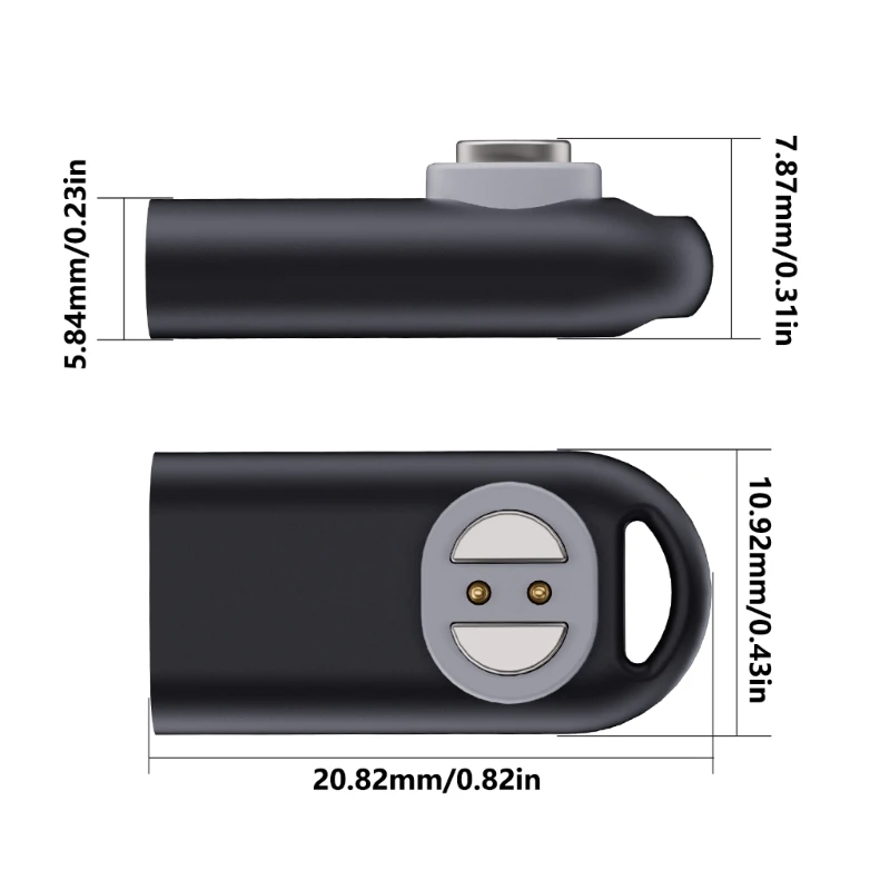 ตัวแปลงอะแดปเตอร์แม่เหล็กความเร็วสูงการชาร์จอย่างรวดเร็วเหมาะสำหรับหูฟังปีกน้ำหนักเบากลไกการติด/ถอดง่าย