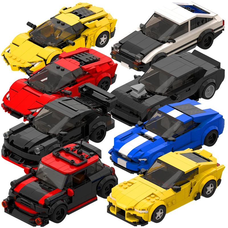 2024 Hot MOC Speed City Car Champion Racer Classic Supercar Building Blocks Brick Racing Super Technique Creative Garage DIY Set