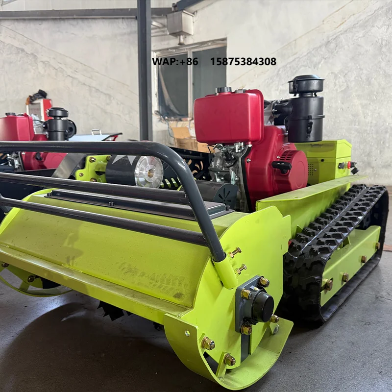 Customized zero Turn Wireless Crawler Robot Tractor Remote Control Lawn Flail Mower with Parts Accessories