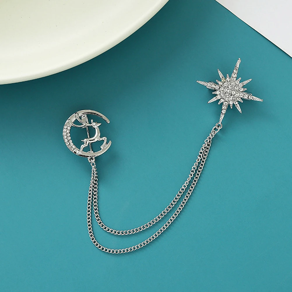 Stylish 8 Pointed Star Brooch Creative Shape Lapel Pin Fashion Alloy Material Clothing Accessory Elegant Decorative Present Idea