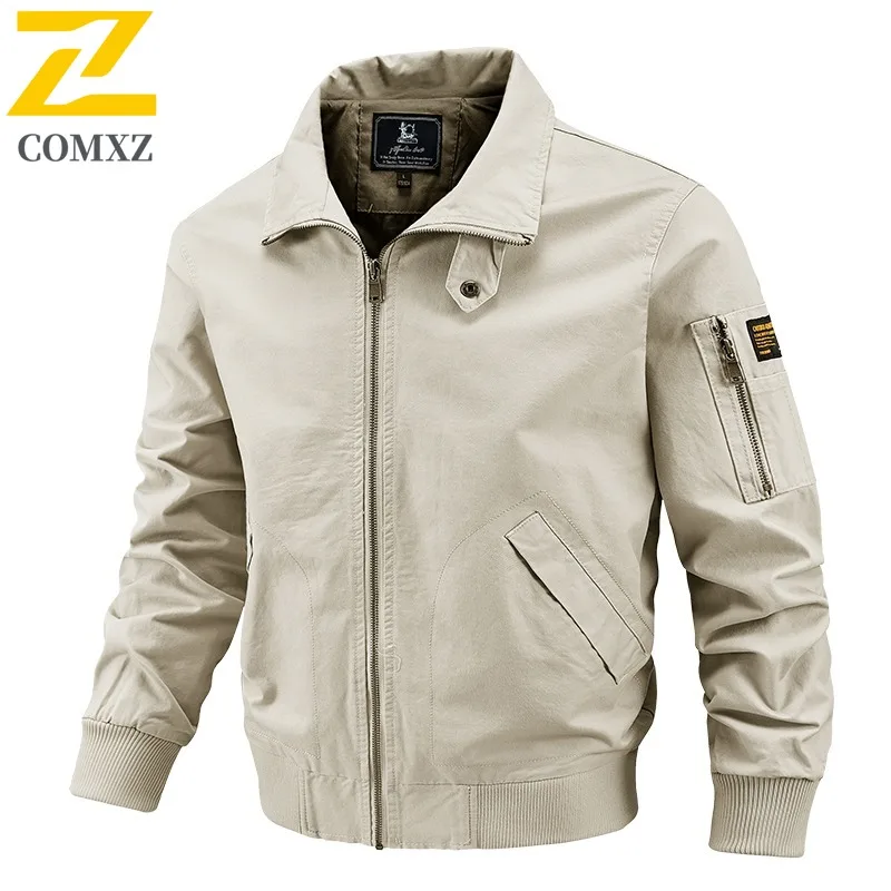 COMXZ メンズ MA1 ボンバージャケット春秋アメリカンスタイル軍事作業服防水防風フライトコートヴィンテージアウター