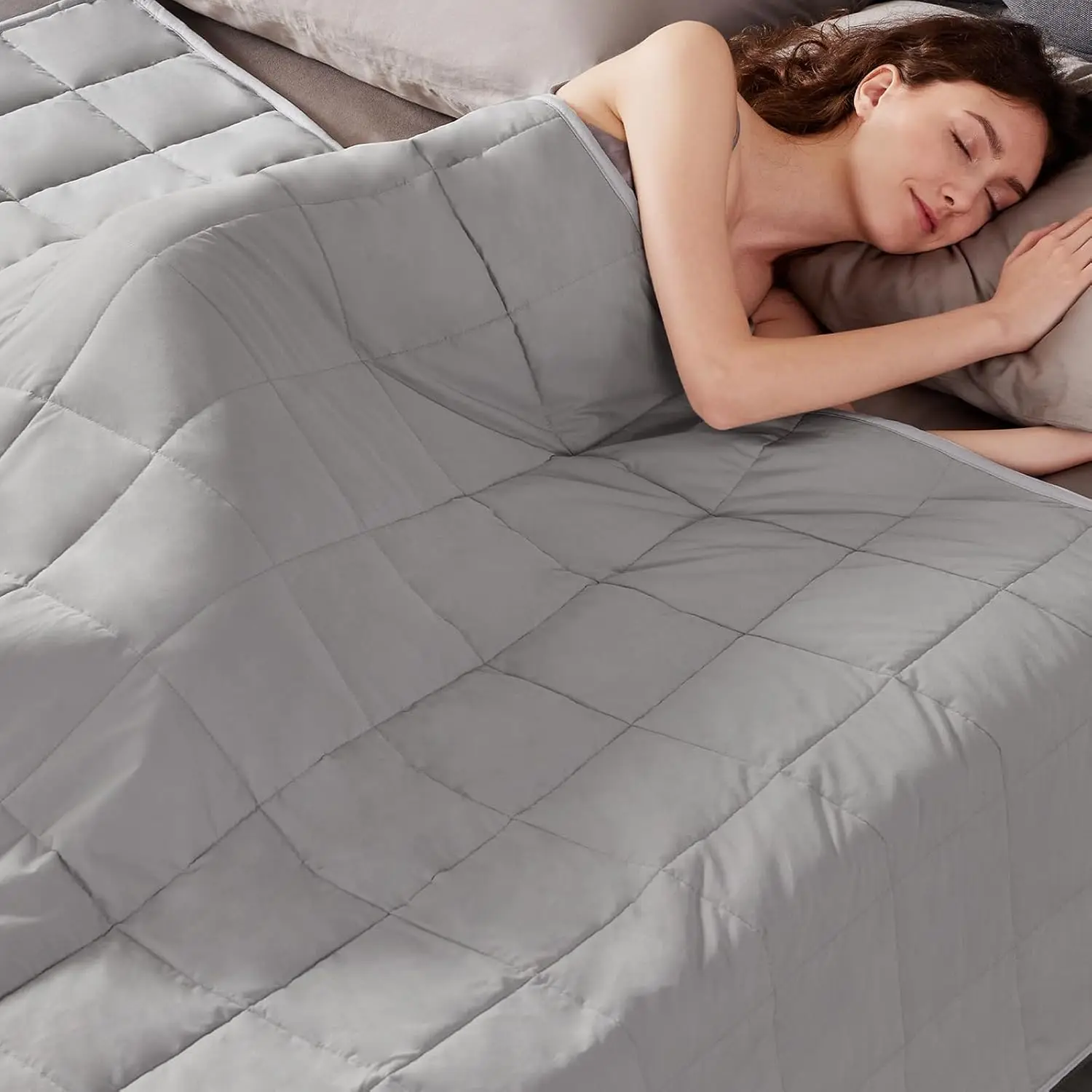 

Утяжеленное одеяло Queen/King, 20 фунтов, ультрамягкое охлаждающее тяжелое одеяло для взрослых, можно стирать в машине, каменный серый цвет