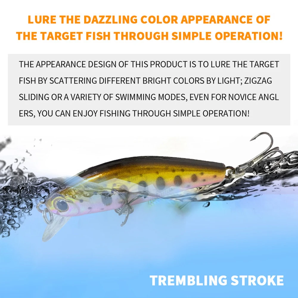 5 سنتيمتر 5.9 جرام الصيد السحر غرق أسماك المتذبذب الاصطناعي الطعم الثابت Jerkbait الصيد اكسسوارات شرك صغير ل سمك السلمون المرقط باس MN697
