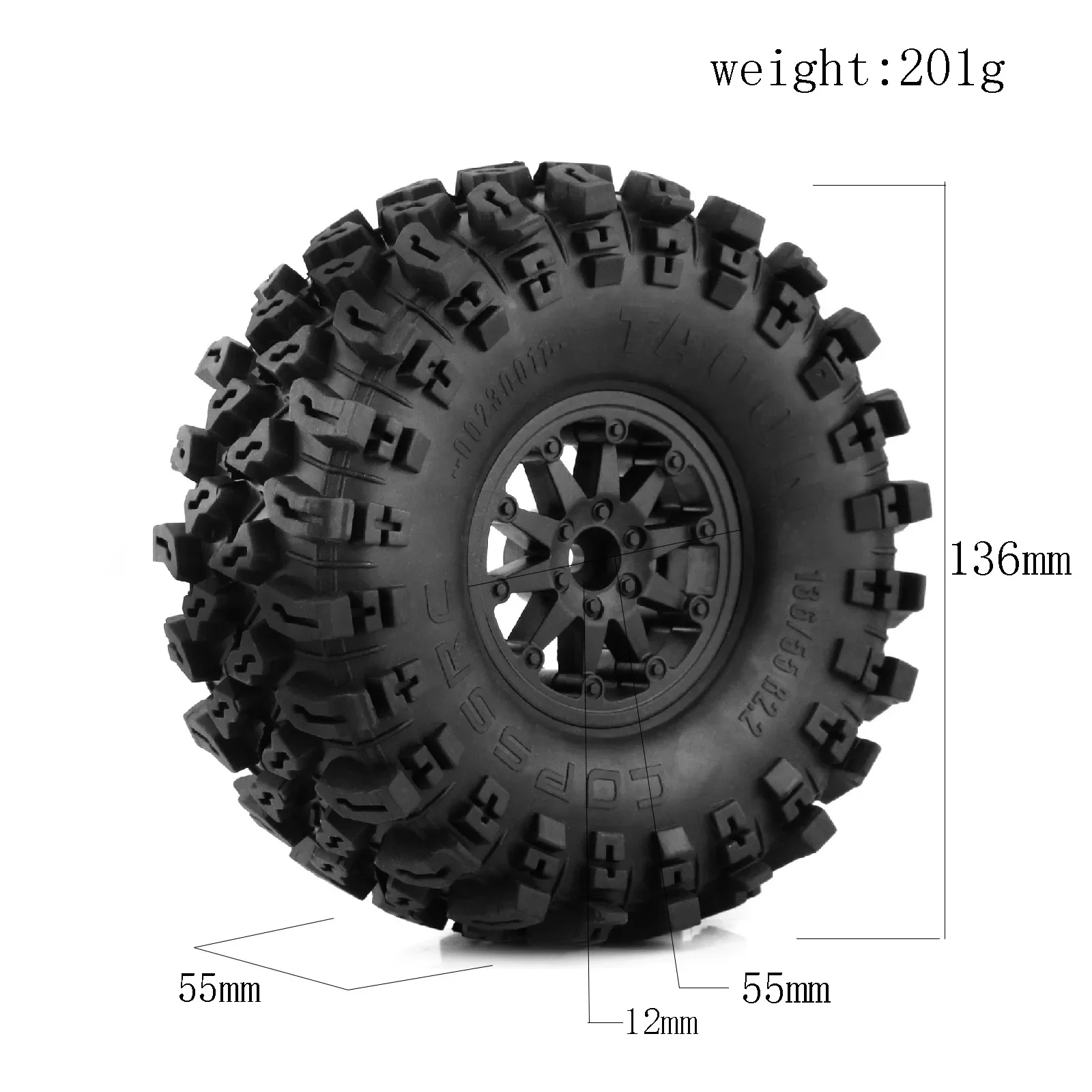 4pcs 136mm Plastic 2.2