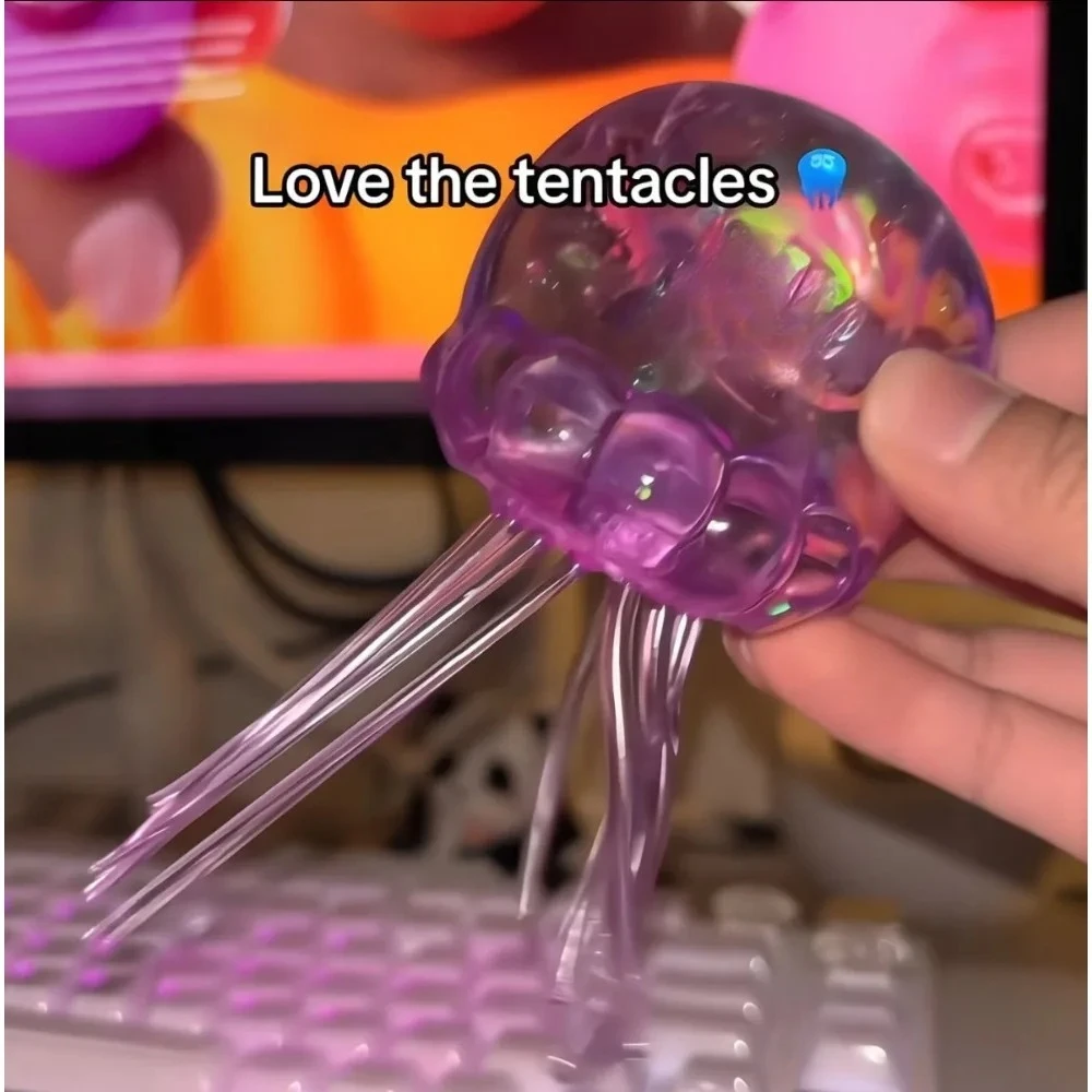 hot Cute Jelly Hops Octopus Fidget Toy, Waterproof Water Play Sensory Toy, Great Gift