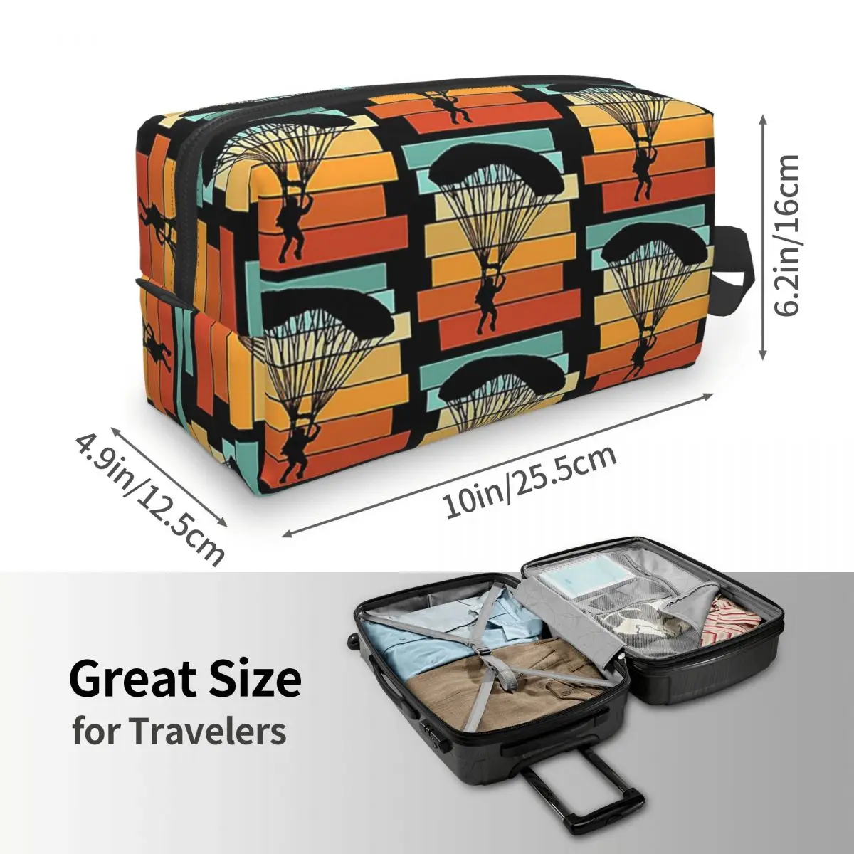 Paragliding Makeup Bag Cosmetic Organizer Storage Dopp Kit Toiletry Cosmetic Bag for Women Beauty Travel