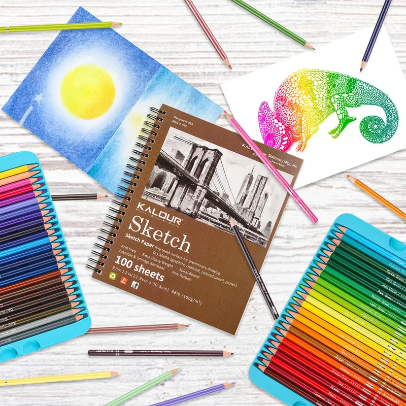 2pcs Art Sketch Book 9x12 Inches 100 Pages Art Paper Professional Art Painting Sketchbooks Art Supplies Stationary