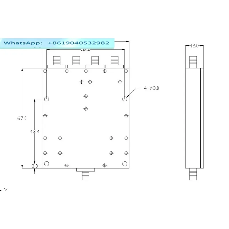 0.5-6 G One Minute Four Power Divider, Wideband Power Divider 2.4G 5.8G Power Divider SMA Combiner