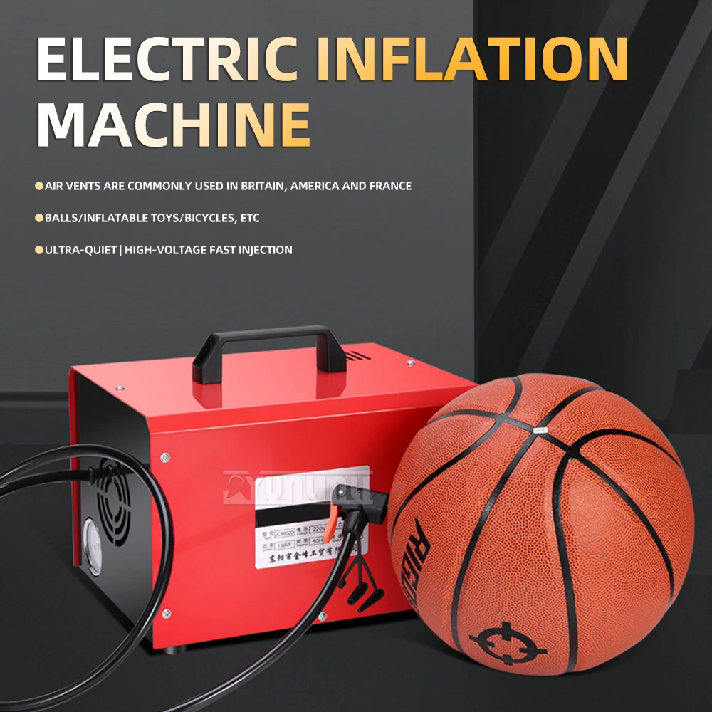 220V  Electric Air Pump Silent Foot Operated Bicycle Car Tire Inflator for Sports Basketball & Other Inflatable Sports Equipment