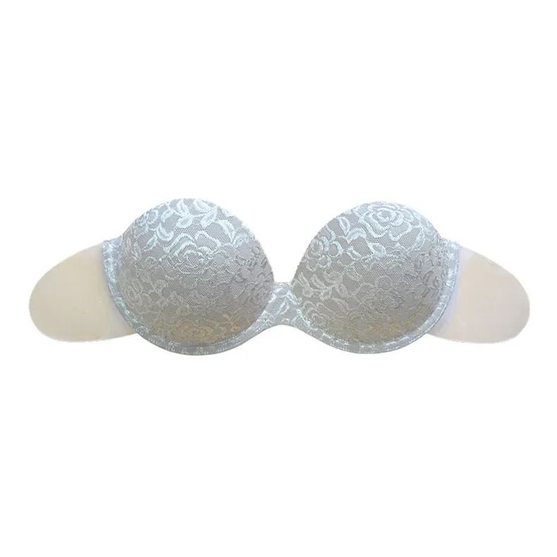 Strapless Silicone Invisible Bra Sticker Anti Slip Beautiful Back No Trace Underwear Small Chest Gathering Formal Bra