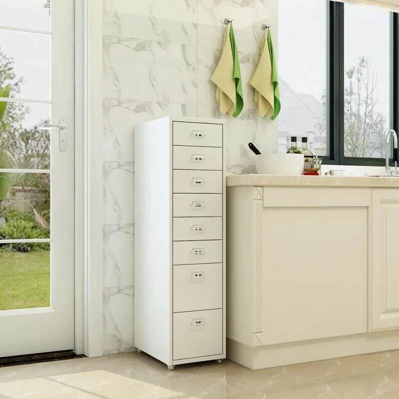 Simple Modern Mobile Storage Cabinet, Multi-compartment Organizer for Bedroom, Workstation and Office Corner