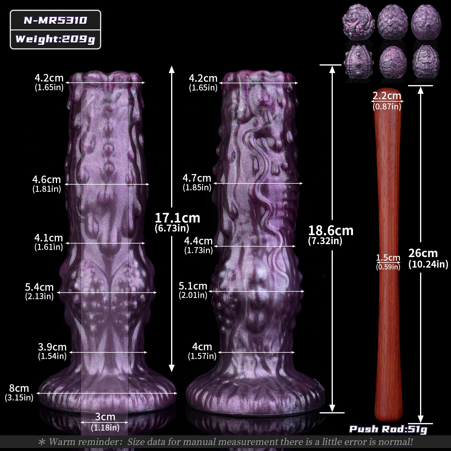 NNSX Hollow Manual Laying Eggs Ovipositor Dildo, Fantasy Style Silicone Adult Toy 18+ For Men Women Buttplug Vaginal Masturbator