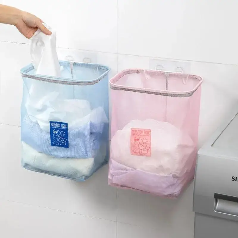 Foldable Wall Mounted Laundry Basket Dirty Clothes Storage Basket Toy Dust Bucket Home Laundry Hamper Dirty Clothes Storage Bag