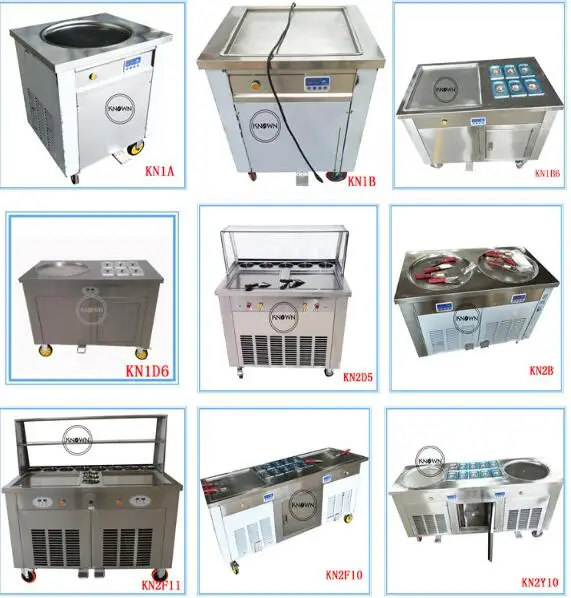 Electric Thailand Rolled Fried Ice Cream Machine Stainless Steel Fry Ice Cream Roll Making Machine Hot Sale